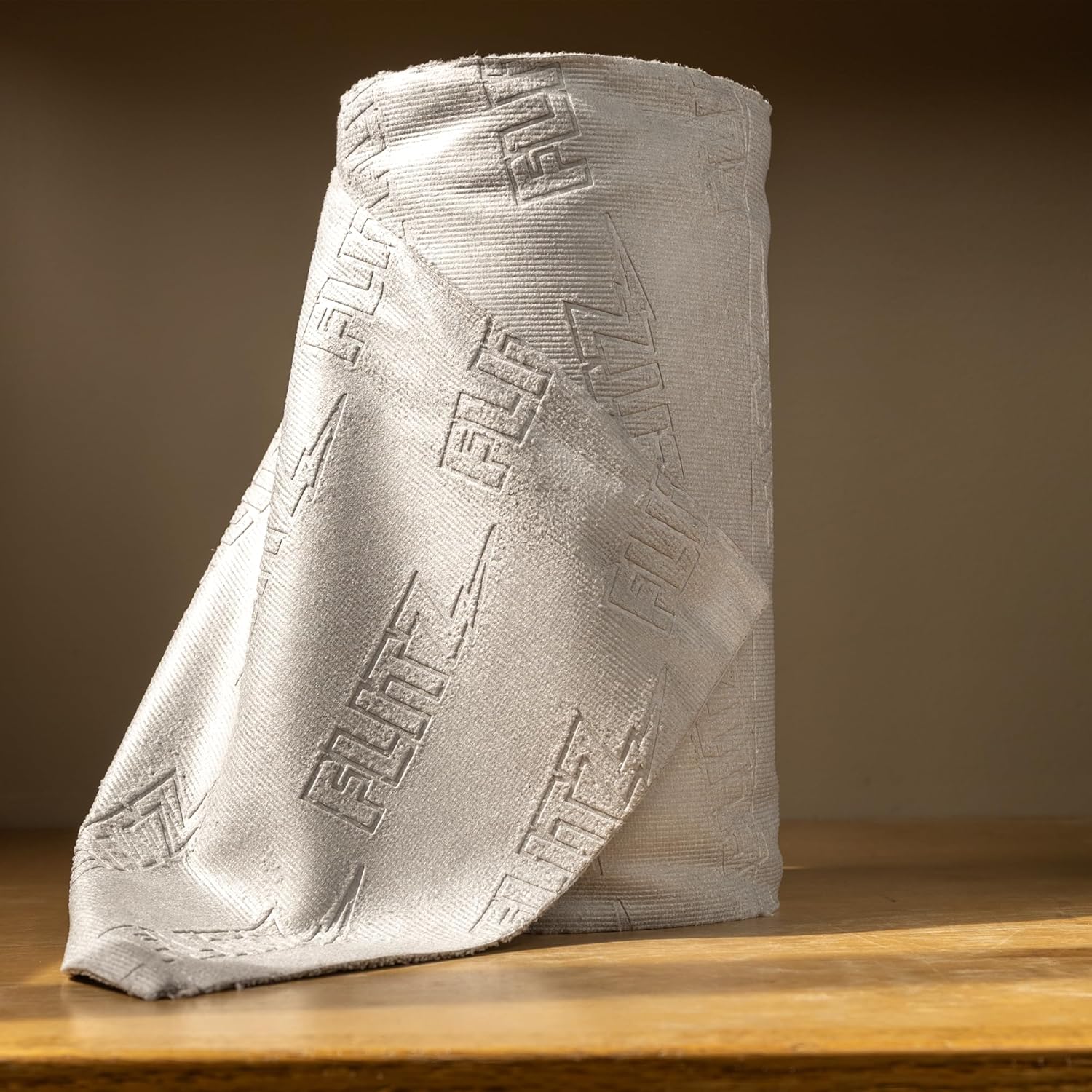 FLITZ Tear Away Microfiber Towel Roll (50 Sheets) - USA-Made 12" x 12" Cloth Paper Towels - Reusable & Washable Ultra Absorbent Cleaning Cloth Roll for Cars, Kitchens, Appliances - Grey (1 Pack)