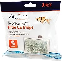 Aqueon Small Replacement Filter Cartridges 3-Pack for QuietFlow & MiniBow Aquariums - 25% More Activated Carbon