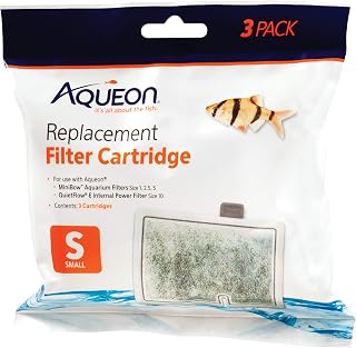 Aqueon Small Replacement Filter Cartridges 3-Pack for QuietFlow & MiniBow Aquariums - 25% More Activated Carbon
