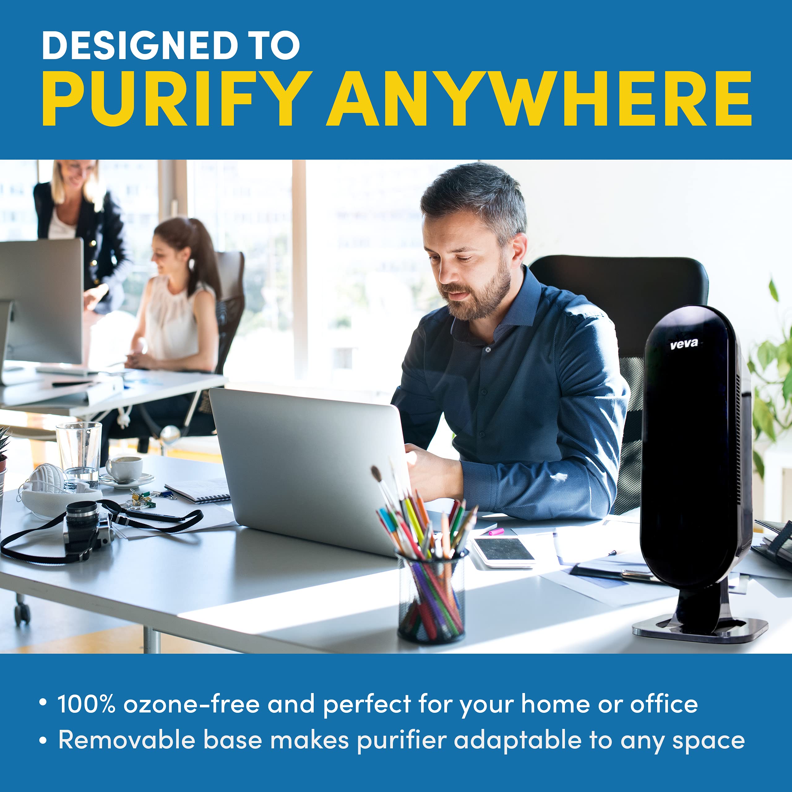 VEVA 8000 Elite Pro Series Black Air Purifier for Home & Large Room