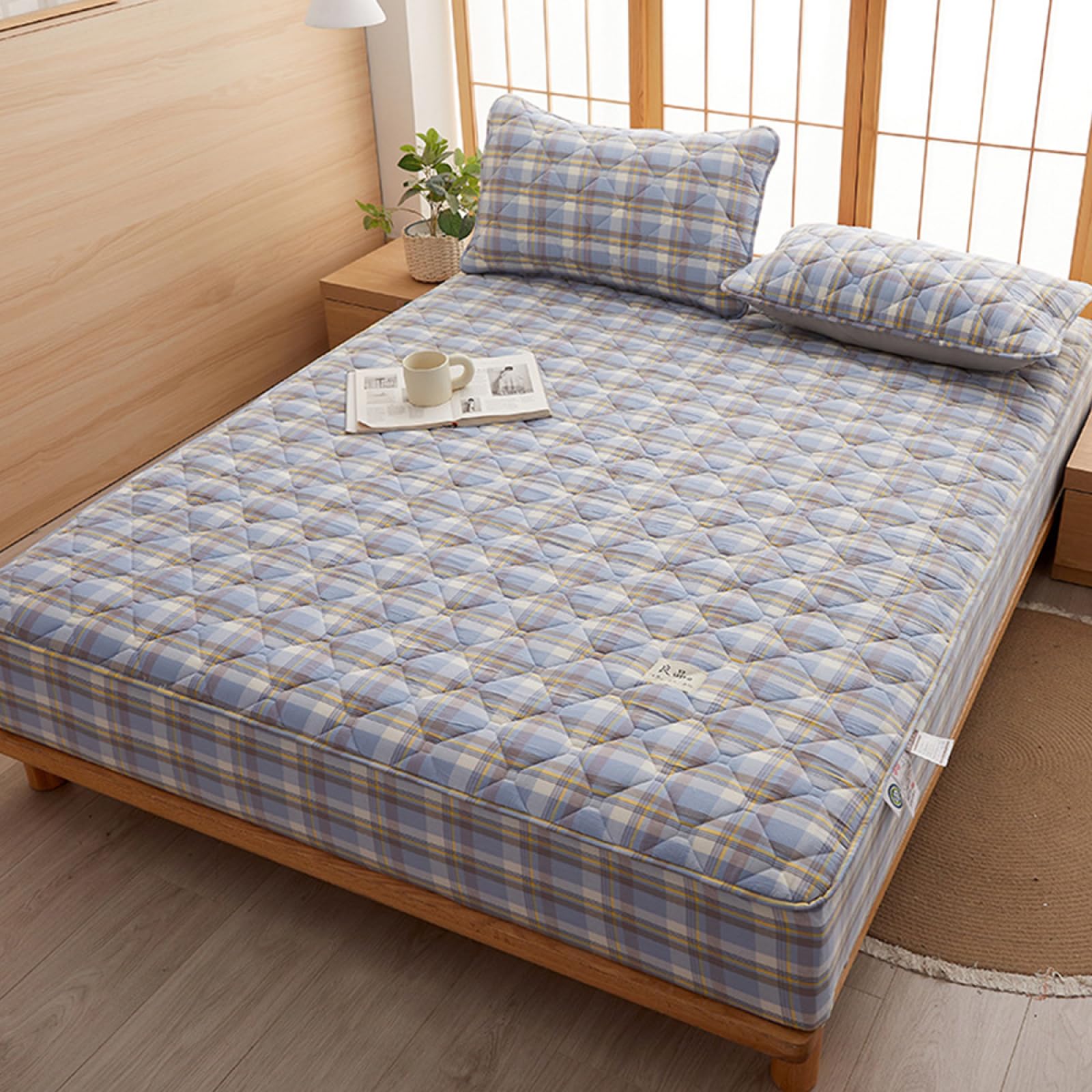 Protège-Matelas 180x200,Drap-Housse Housse de Matelas matelassée épaisse Coussin de Protection de lit pour Enfants Adultes