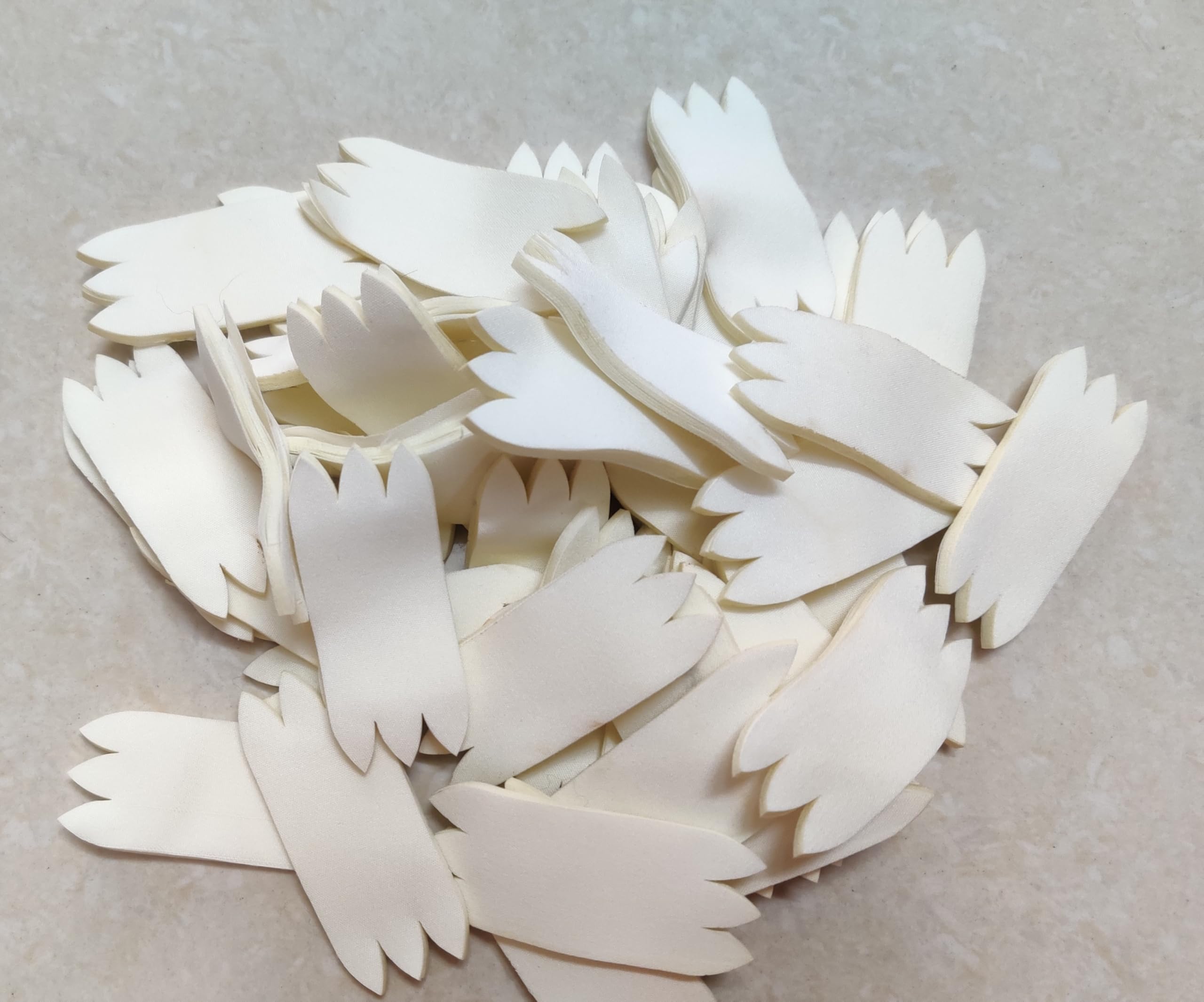 Laser Cutting Petals | Fabric Petals | Laser Cutting Petals for Garland | W Shape | Size: 2.2 x 1 inch | 250 Grams (Half White)-picture-33