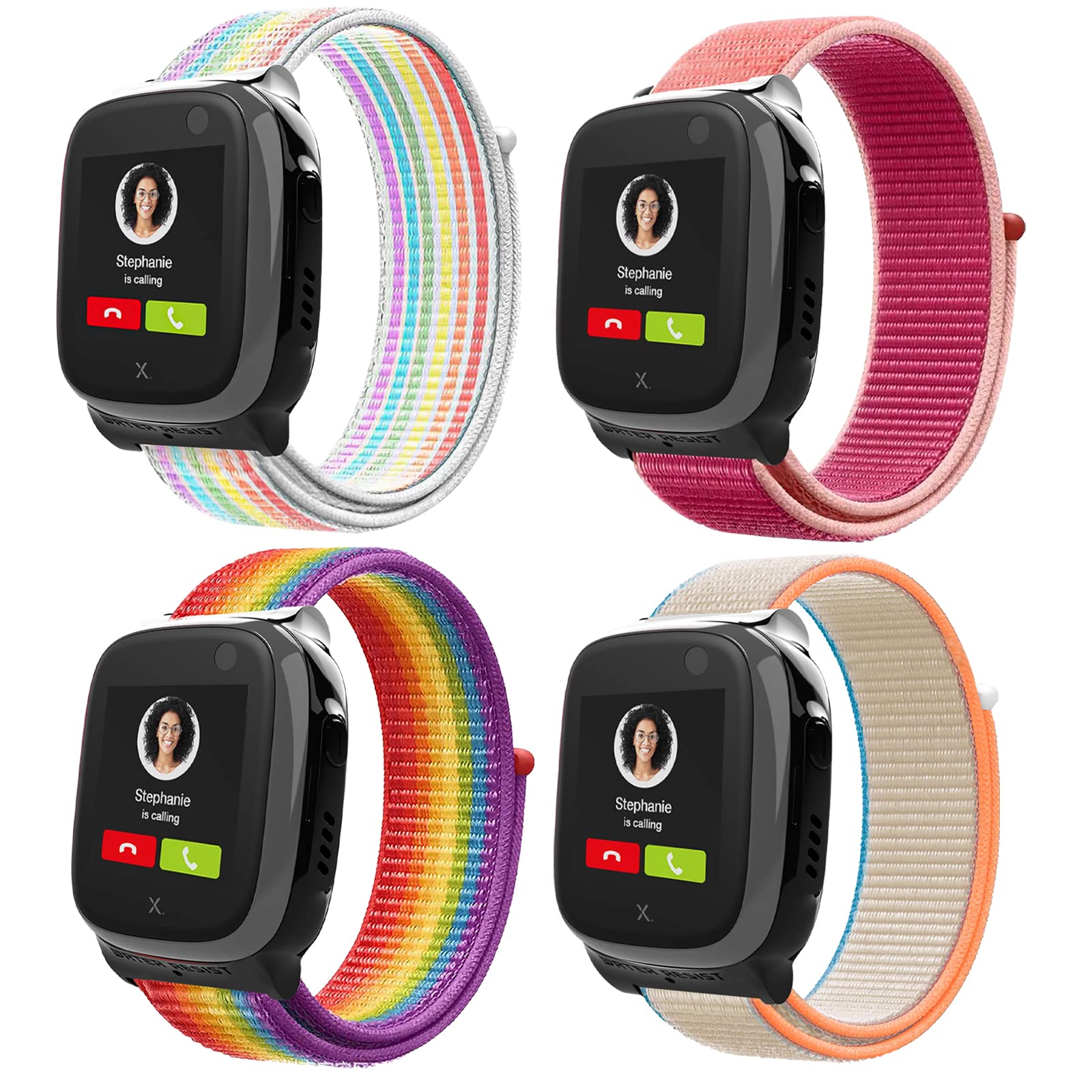 4-Piezas Correa Compatible con Xplora X5 /XGO 2/XGO 3, orrea de Reloj Deportivo de Nailon de Repuesto Ajustable y para Niños y Niñas Compatible con Xplora X5 Play/XGO 2/XGO 3