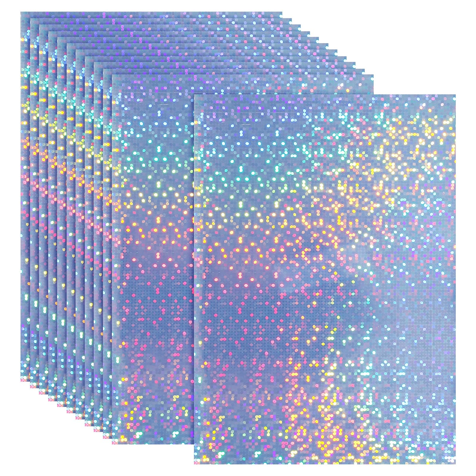 PATIKIL 12x8 Inch Printable Holographic Sticker Paper, 12 Sheets Vinyl Sticker Paper A4 Waterproof Quickly Sticker for Laser Printer Inkjet Printer, Bubble Pattern