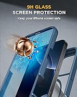 Vista 86 de Miracase Funda magnética para iPhone 14 de 6.1 pulgadas, protector de pantalla de vidrio templado integrado + protector de lente, compatible