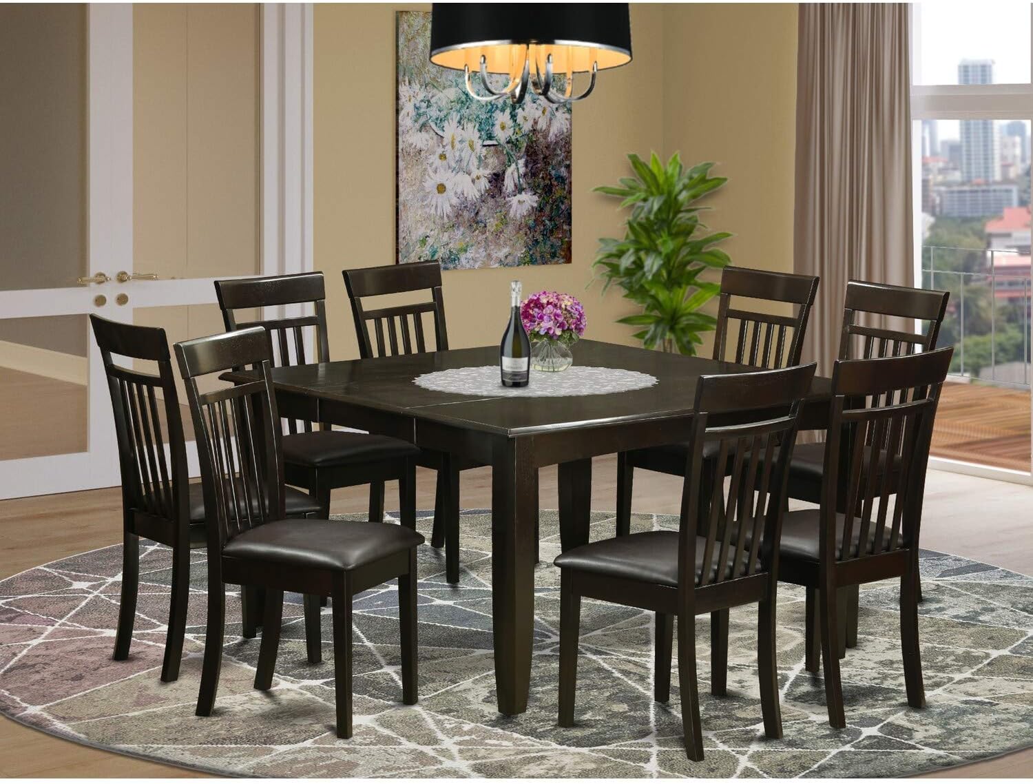 Gabriel 9-piece Square Counter Height Dining Set Cappuccino