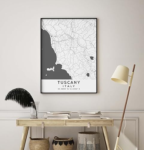 Miniatura 8 de Mapa de Toscana, Italia, Light 2 (8x10)