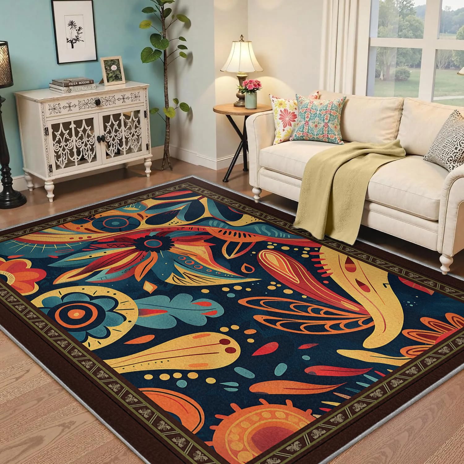 Alfombras Bohemias Lavables 180x270 Alfombra Colorida Dormitorio