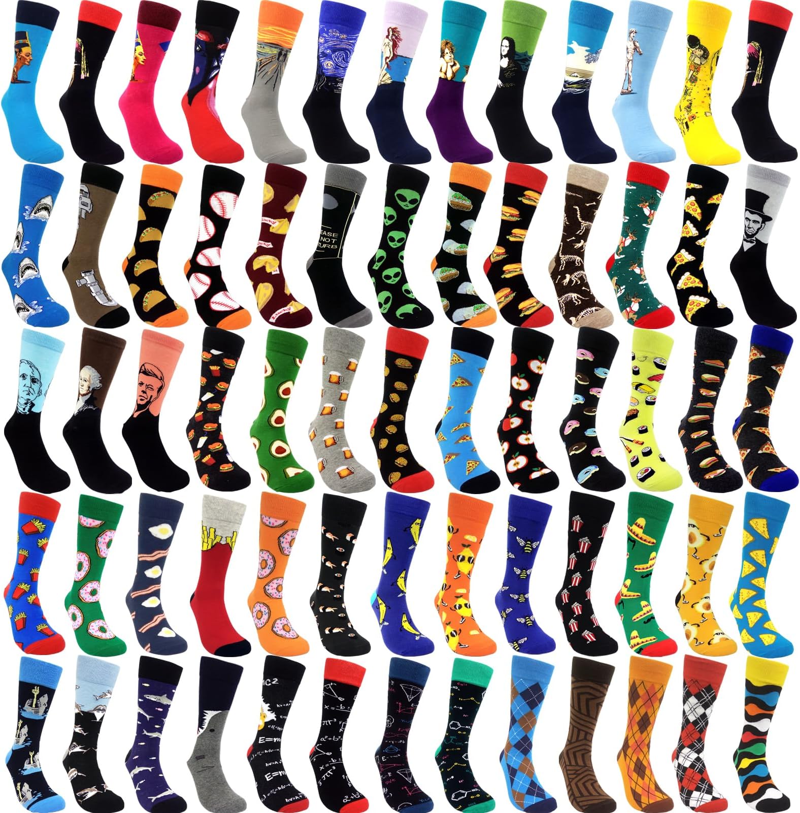 HSELL Mens Dress Socks Funny Novelty Crazy Design Cotton Socks Gift for Men