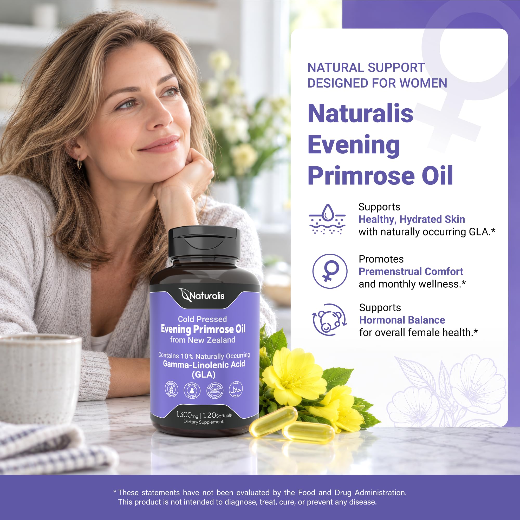 Naturalis Evening Primrose Oil 1300mg 120 Softgels | 100% from New Zealand — Amazon image 4