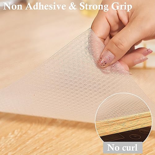 Miniatura 3 de Revestimiento de estante para armarios de cocina de 10 pulgadas de ancho x 20 pies, no adhesivos, antideslizantes, impermeables, de agarre fuerte,