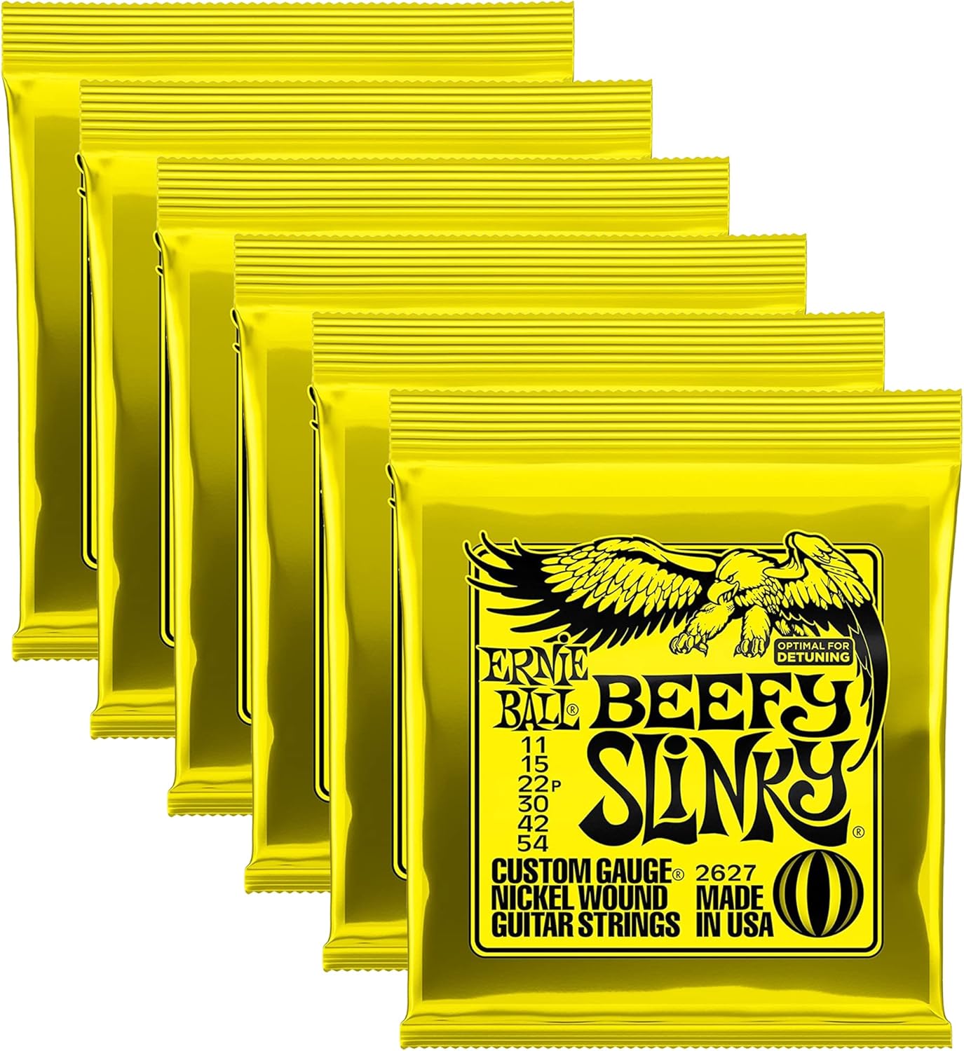 Ernie Ball 2627 Beefy Slinky 11-54 (6 Pack Bundle)