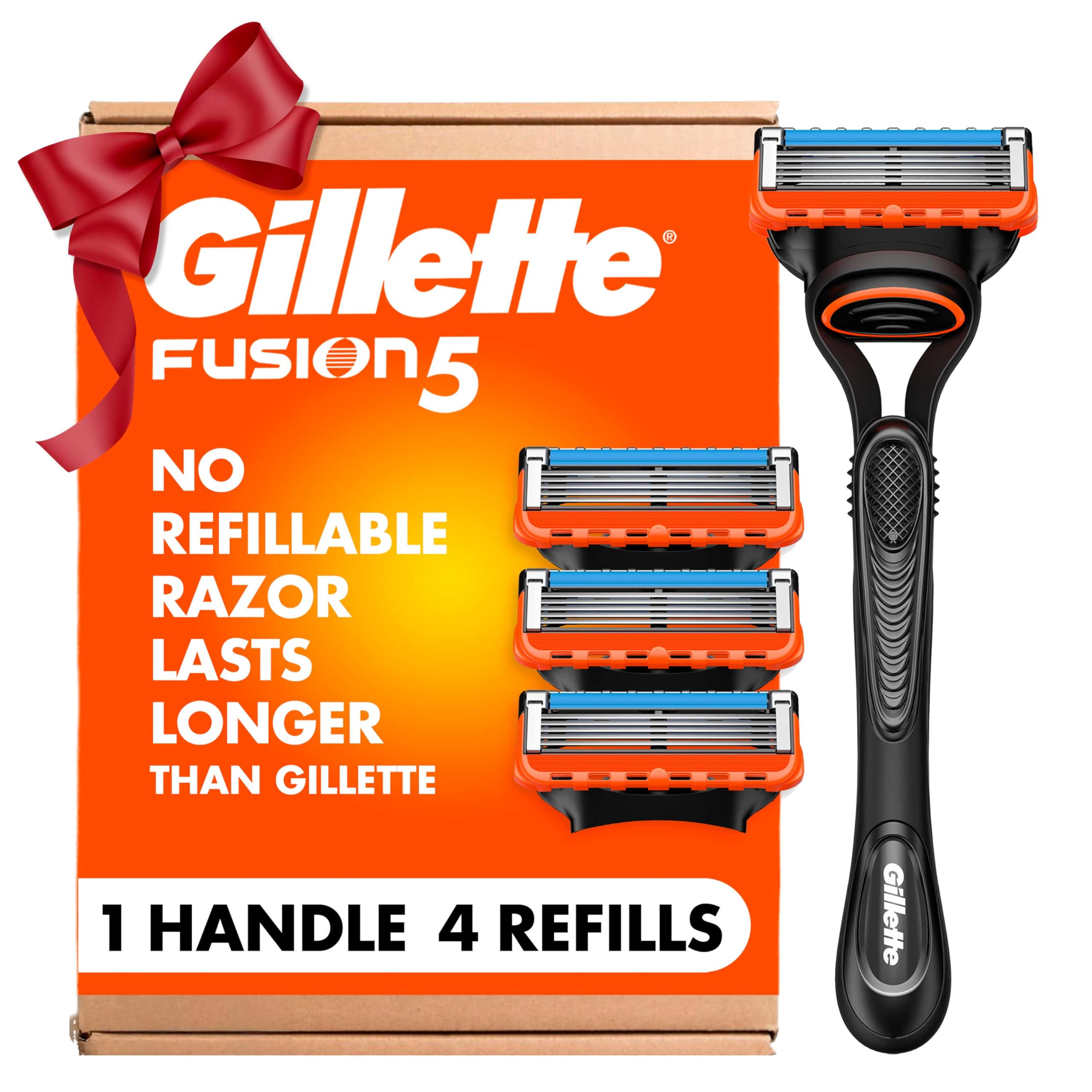 Gillette Fusion5 Menââ‚¬â„¢s Razor Handle + 4 Blade Refills