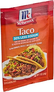 McCormick 30% Less Sodium Taco Seasoning Mix, 1 oz (Pack of 12)