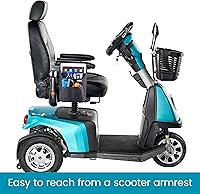 Vista 4 de High Road Bolsa compacta para andar, mochila lateral para silla de ruedas y bolsa para scooter con bolsillos de fácil acceso y correas ajustables