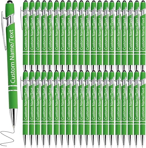 Miniatura 40 de Bolígrafos personalizados con nombre, paquete de 10 bolígrafos personalizados de oro rosa, bolígrafo de tinta negra grabada a granel con puntas