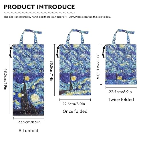 Miniatura 6 de DISNIMO Van Gogh - Bolsa de basura para coche, plegable, a prueba de fugas, organizador de asiento trasero de automóvil, bolsa de basura portátil
