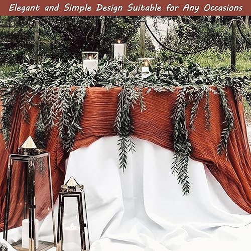 Miniatura 7 de Paquete de 12 caminos de mesa de gasa de 10 pies de 35 x 120 pulgadas, camino de mesa de gasa bohemio, camino de mesa largo, camino de mesa