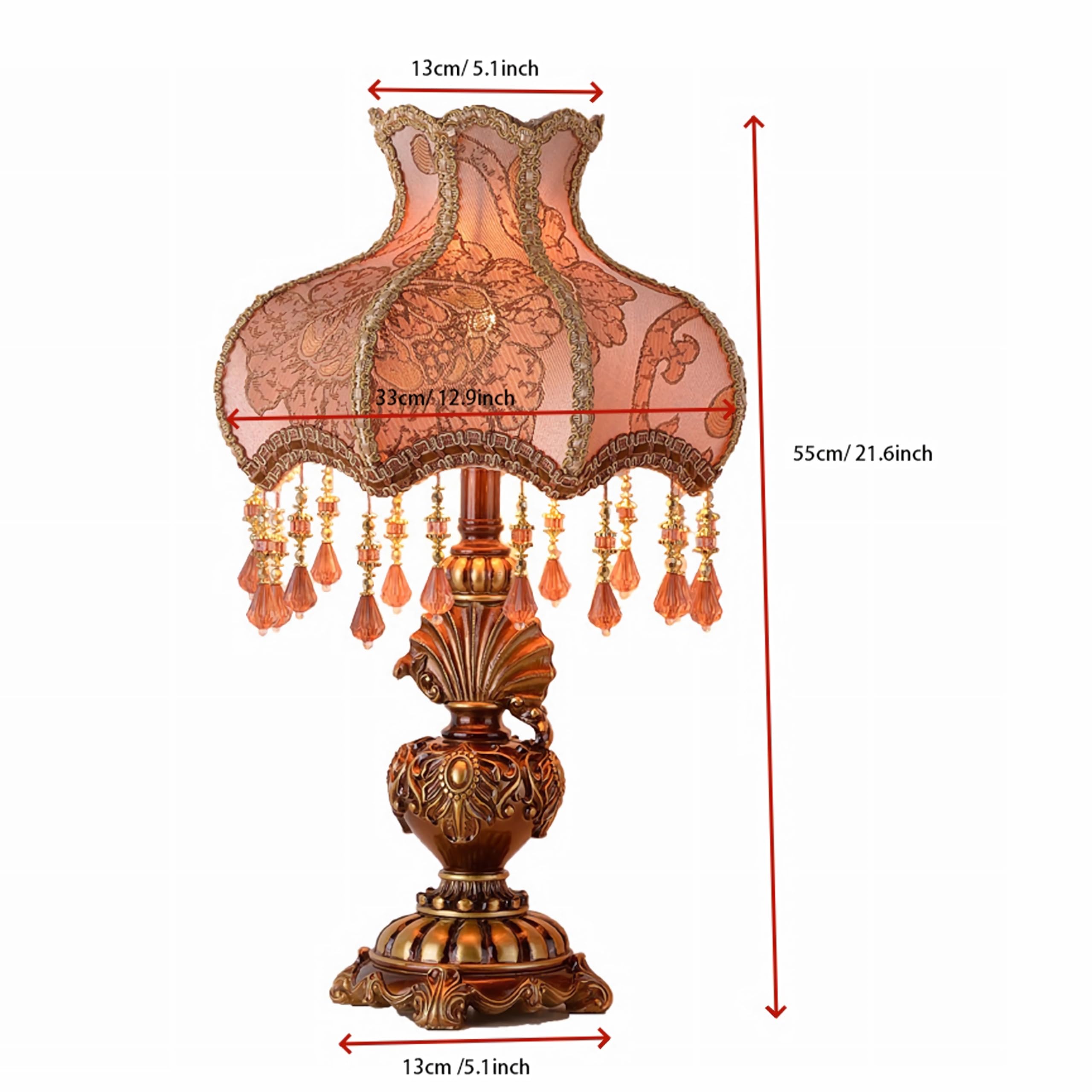 ビクトリア朝のテーブルランプ、モダンなピンクのプリンセスデスク