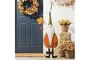 Glitzhome Fall Metal Gnome Porch Sign Standing Decor