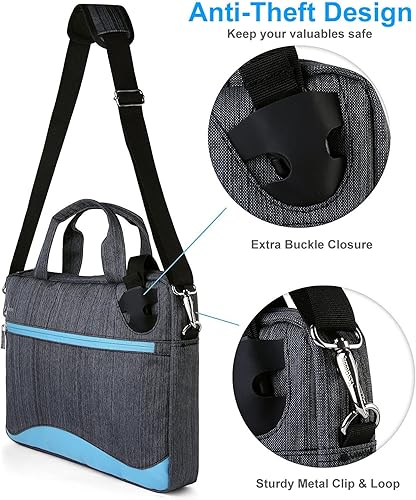 Miniatura 4 de Maletín de hombro para laptop de 13, 14, 15.6, 16, 17.3 pulgadas, para hombres y mujeres, negocios o casual