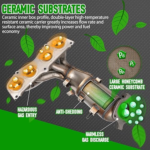 Miniatura 3 de Kit convertidor catalítico delantero de alto caudal, ajuste directo, Toyota Camry Solara 2002, 2003, 2004, 2005, 2006, 2.4L, sustituye a 25051-0H040