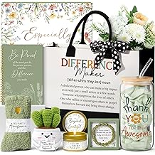 Thank You Gifts for Women, Administrative Professional Day Gifts, Employee Appreciation Office Gift for Coworkers Farewell Thank You Gift Basket for Boss Teacher Nurse Employees w/ Canvas Tote Bag