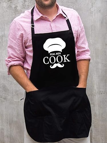 Miniatura 8 de ApronMen Real Men - Delantal de cocinero para barbacoa, 1 tamaño ajustable