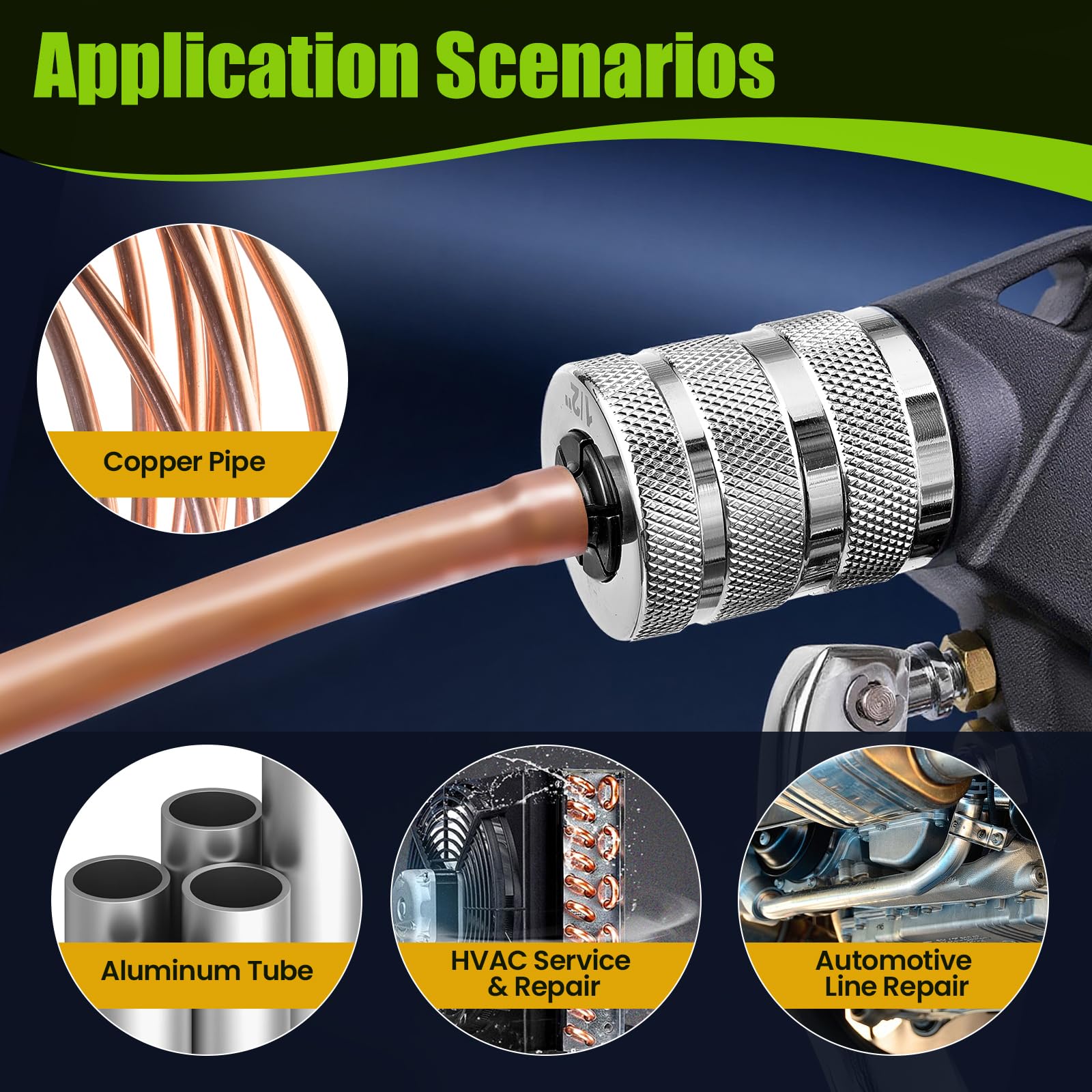 Kit expansor hidráulico de Tubos de Cobre – Herramienta de recalcado Vac con cortatubos y Herramienta de desbarbado