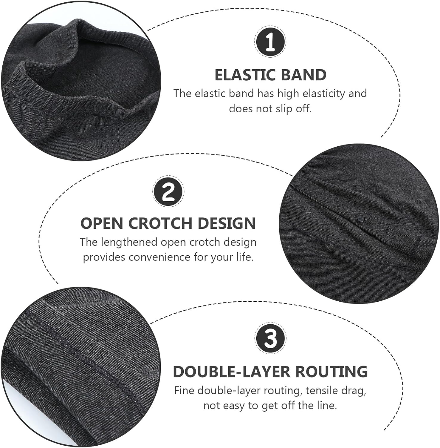 TEHAUX Self-Heating Thermal Pants Warm Underwear Traceless Autumn Winter Warm-Keeping Base Layer Long Leggings Black XL