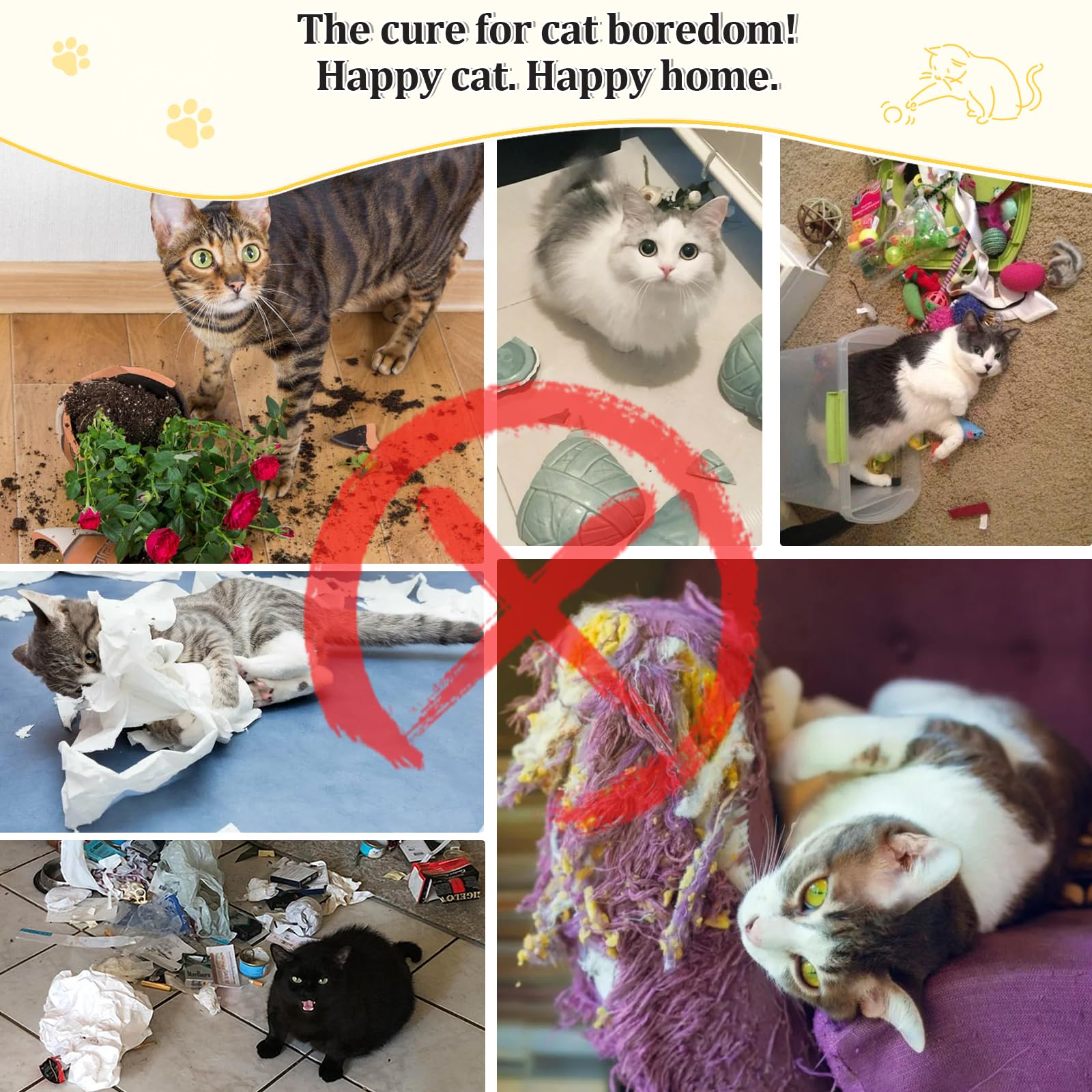 Ownpets Faltbarer Katzentunnel mit Federschwanz, dreiteilige Spielröhre für Haustiere, Vier Konfigurationsoptionen, geeignet für Katzen, Kaninchen und Frettchen, Durchmesser 30 cm