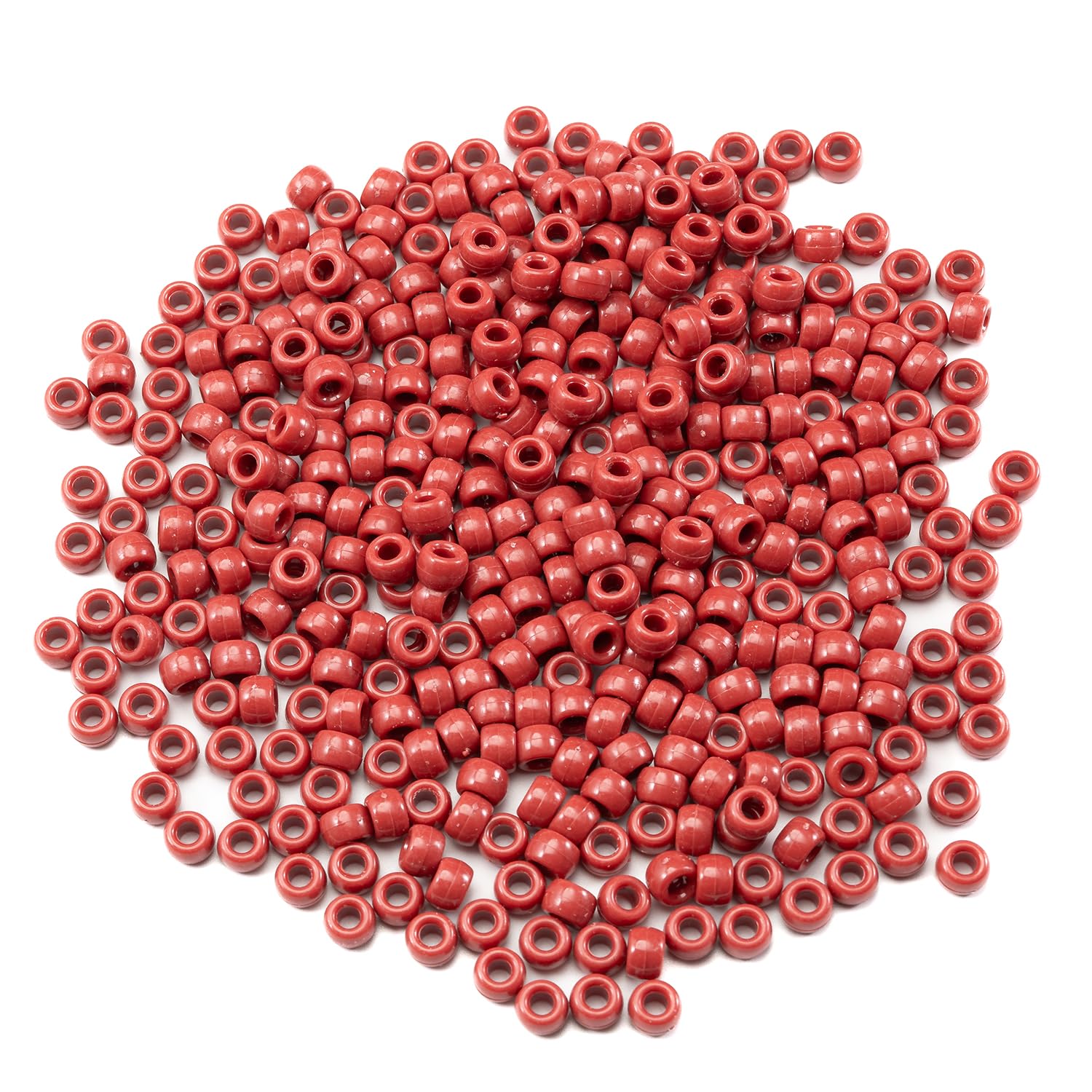 Gxueshan 1000 Pcs Acrylic Black Pony Beads 6x9mm Large Hole Pen Hair Kandi Beads Bulk for Friendship Bracelet Necklace Jewelry Making Earring Braiding Kit: Wine red