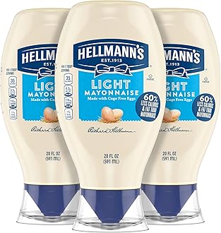 Light Mayonnaise Pack of 3 Light Mayo Squeeze Bottle For a Creamy Condiment for Sandwiches and Simple Meals Made With 100% Cage-Free Eggs 20 oz