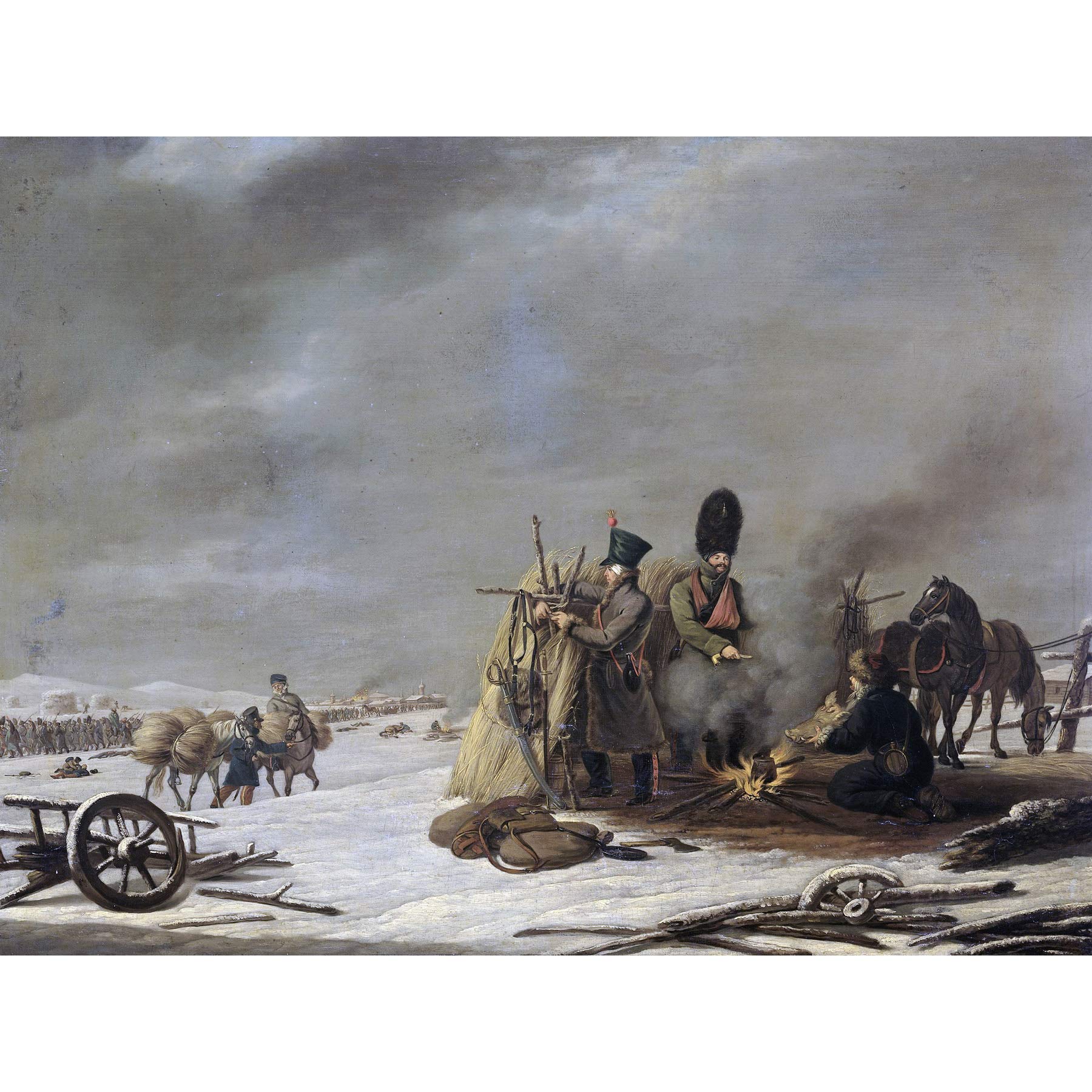 Artery8 Hari 1812 Napoleon'S Retreat From Russia Painting Premium Wall Art Canvas Print 18X24 Inch