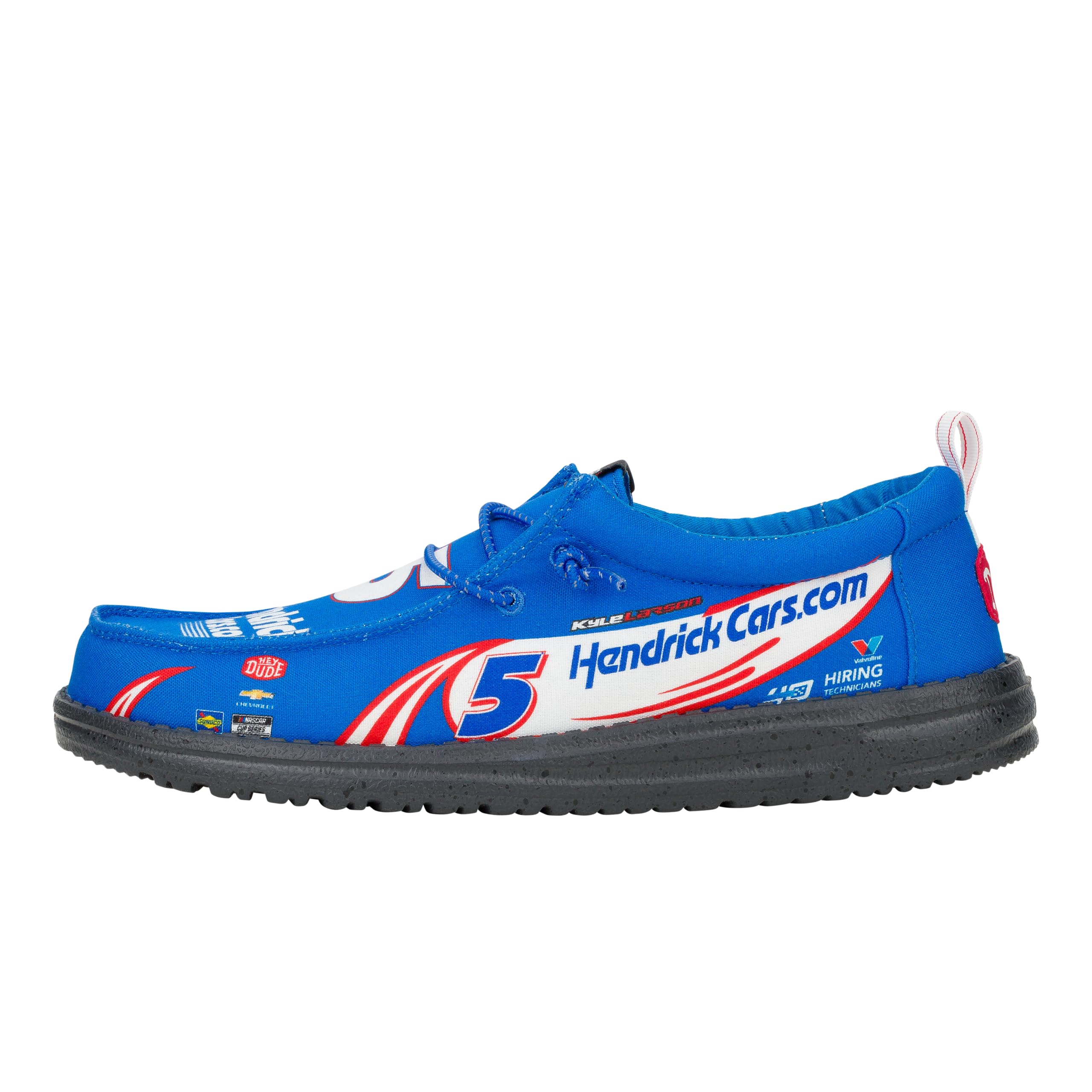 HEYDUDE Wally Nascar Kyle Larson Electric Blue/Black Size M12, Men’s Shoes, Men's Slip-on Loafers, Comfortable & Light-Weight