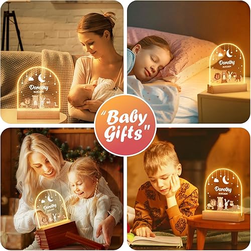 Miniatura 7 de iDIY Regalos personalizados para bebés, luz nocturna con nombre personalizado para la guardería del bebé, regalos personalizados para niñas y niños,