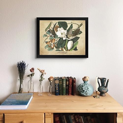 Vista 310 de Towee Bunting by James Audubon - Marco biselado negro de 12 x 16 pulgadas, decoración artística enmarcada para pared, reproducción de pinturas