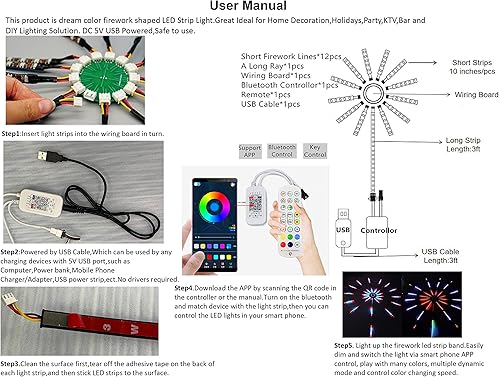 Miniatura 9 de ICIH 3.3ft1m 60LEDs Impermeable RGB Cambio de Color con Control Remoto Flexible TV 5V 12W USB LED Tira de Luz