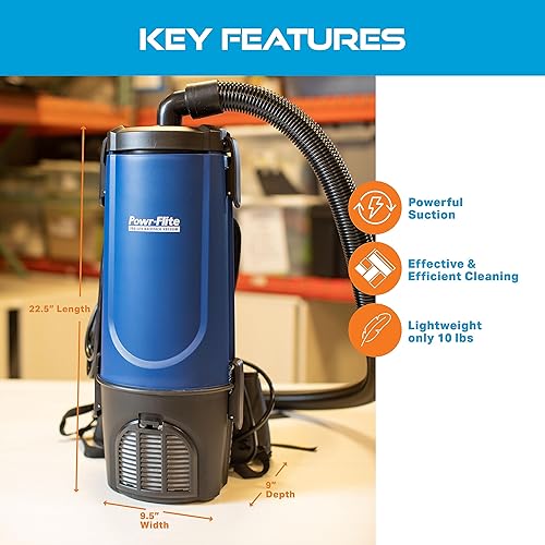 Miniatura 3 de Powr-Flite Pro-Lite - Aspiradora de mochila de grado comercial de 4 cuartos de galón, aspiradora portátil con kit de herramientas, BP4S