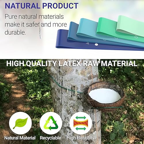 Miniatura 3 de TechStone Juego de bandas de resistencia para hombres y mujeres, paquete de 5 diferentes niveles de banda elástica para gimnasio en casa ejercicio