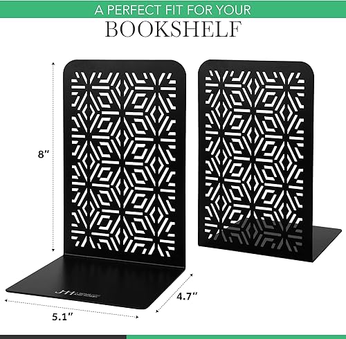 Miniatura 3 de Sujetalibros para libros pesados, sujetalibros para estantes, sujetalibros resistentes, bonitos sujetalibros decorativos de metal para uso doméstico