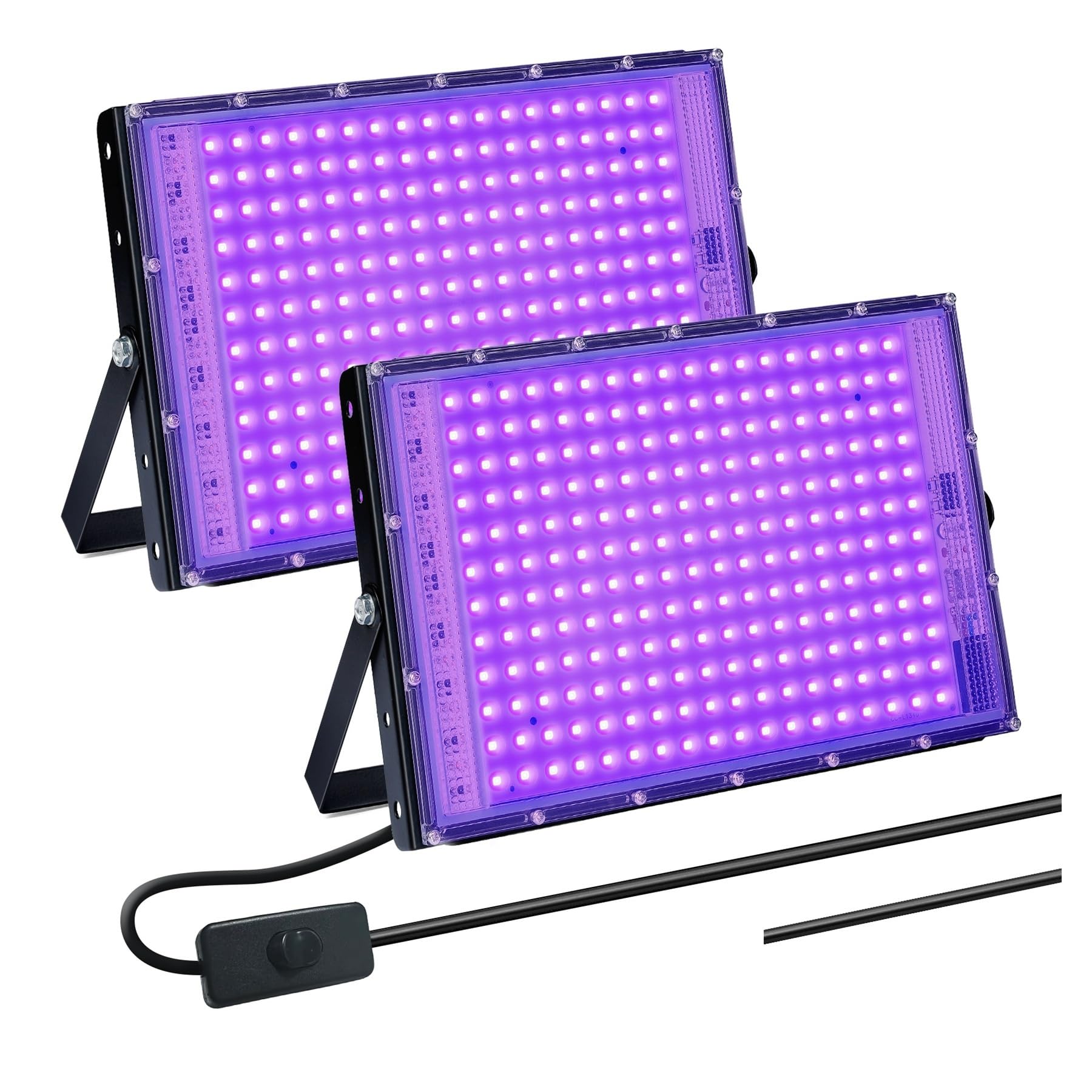 Luz negra UV LED for exteriores, 50 W, 100 W, 150 W, 395 nm, for discotecas, fiestas y escenarios. Con alta eficiencia de curado(2 Pack 150W_395nm)