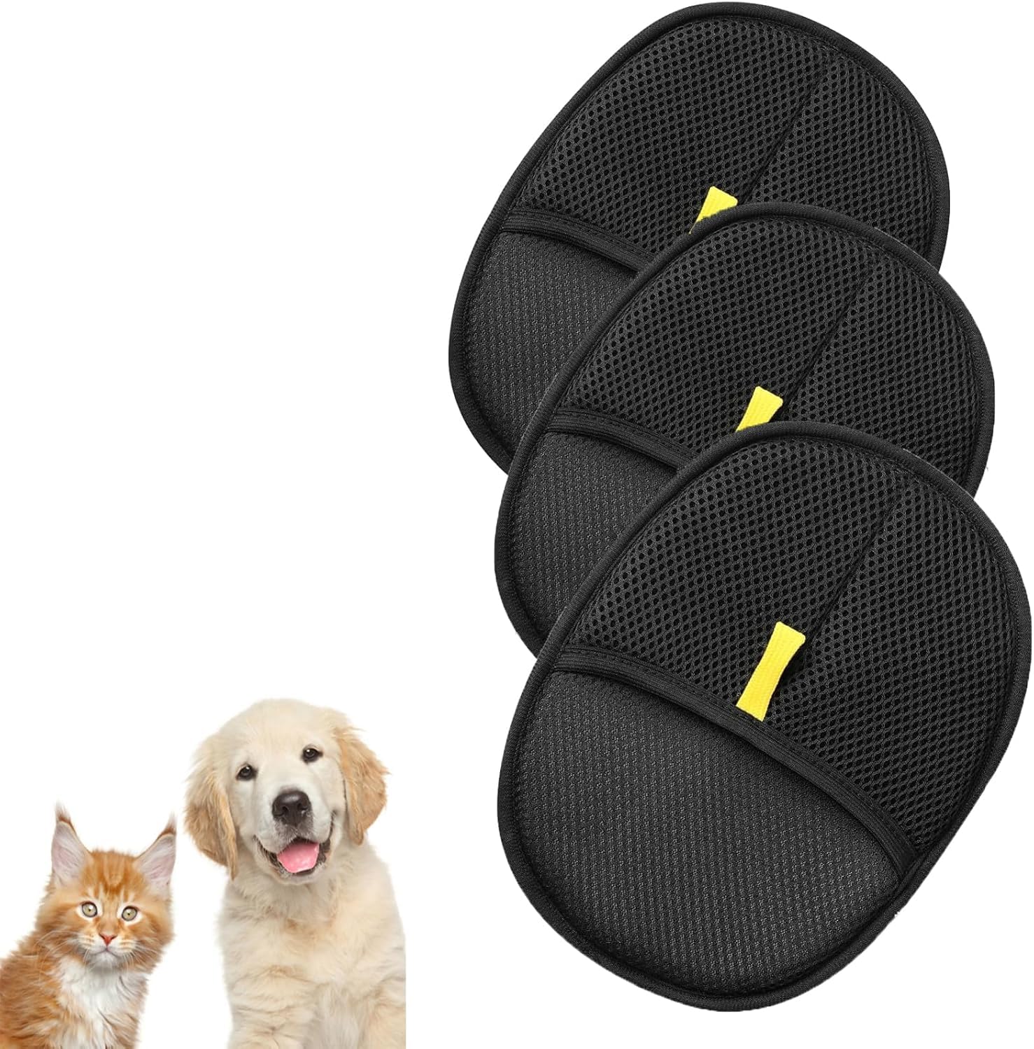 Guanto per la rimozione dei peli degli animali domestici, guanto per la rimozione dei peli di animali domestici, riutilizzabile per cani e gatti (3 pezzi)