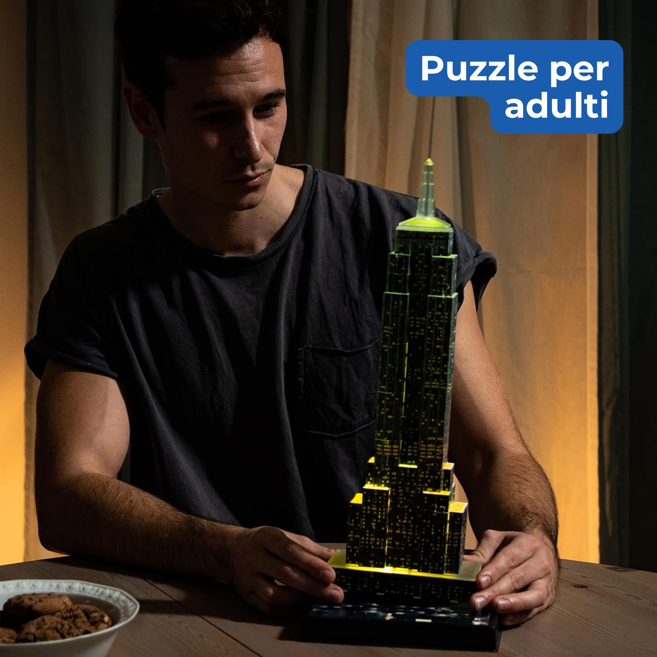 Ravensburger - Puzzle 3D Empire State Building Notturno LED, 228 Pezzi