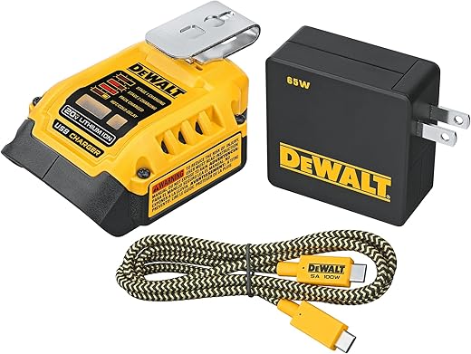 מטען סוללה נייד ומתאם טעינה USB DeWALT דגם DCB094K