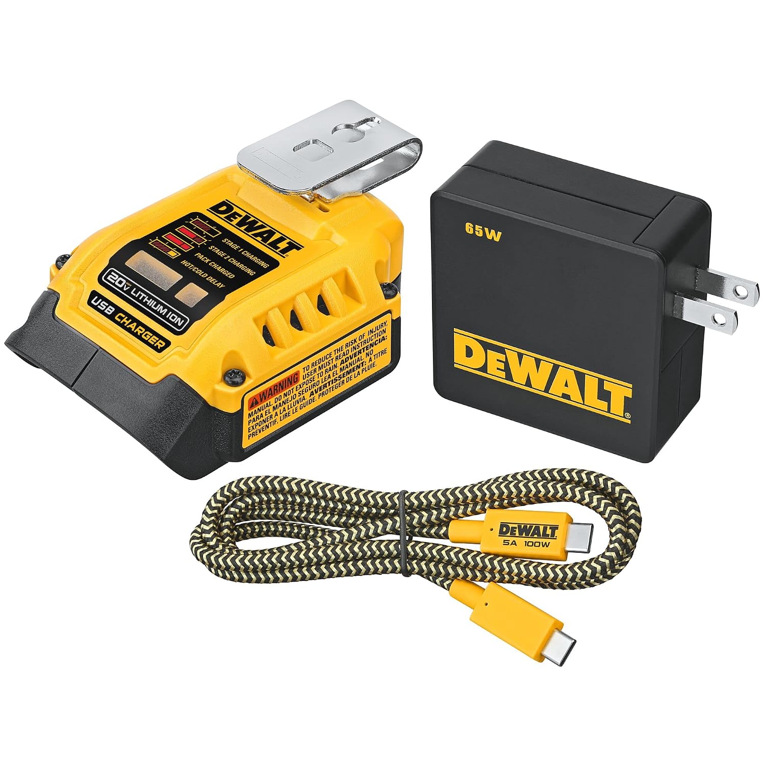 DEWALT Battery Charger and USB Wall Charging Kit