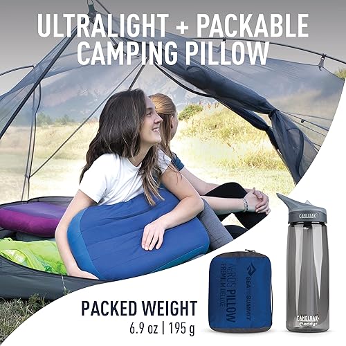 Vista 21 de Sea to Summit Aeros Premium - Almohada inflable de viaje, Deluxe (22 x 14), color lima