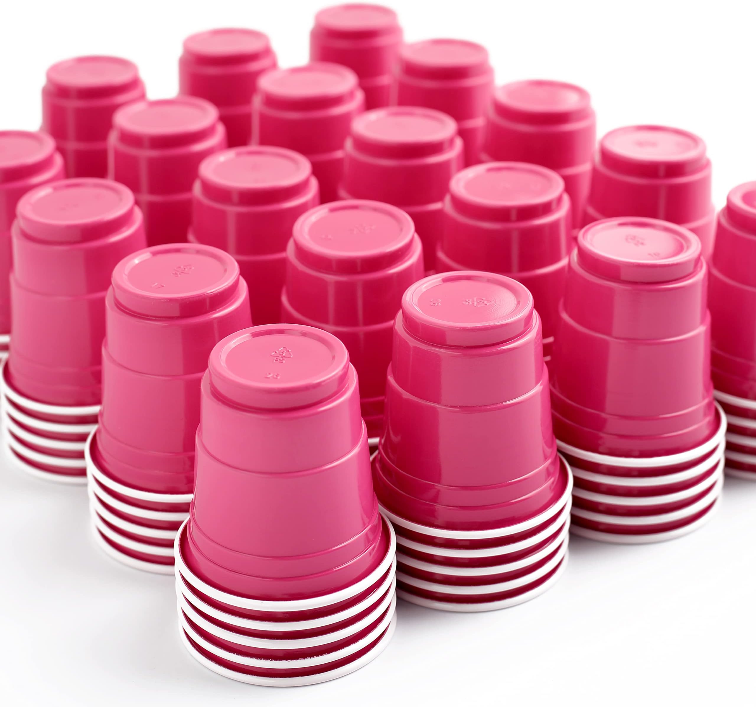 100 Pack 2oz Pink Plastic Shot Cups, Mini Cups for Birthday, Bachelorette Party, Hot Pink Party Cups, Bachelorette Party Cups, Disposable Shot Cups, Baby shower, Tasting Jello Shots, Engagement Party
