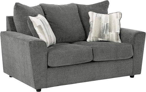 Signature Design by Ashley Loveseat Sofa, 63 in Gravel Gray, Stairatt