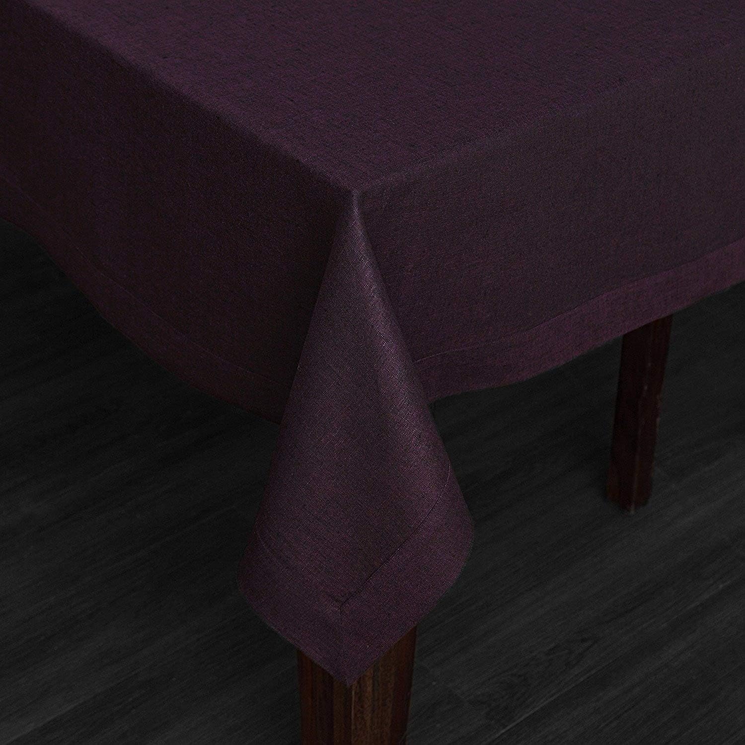 Solino Home Grape Linen Tablecloth 54 x 72 Inch - Athena, 100% Pure Linen Rectangle Tablecloth - Machine Washable Table Cloth for Spring, Summer